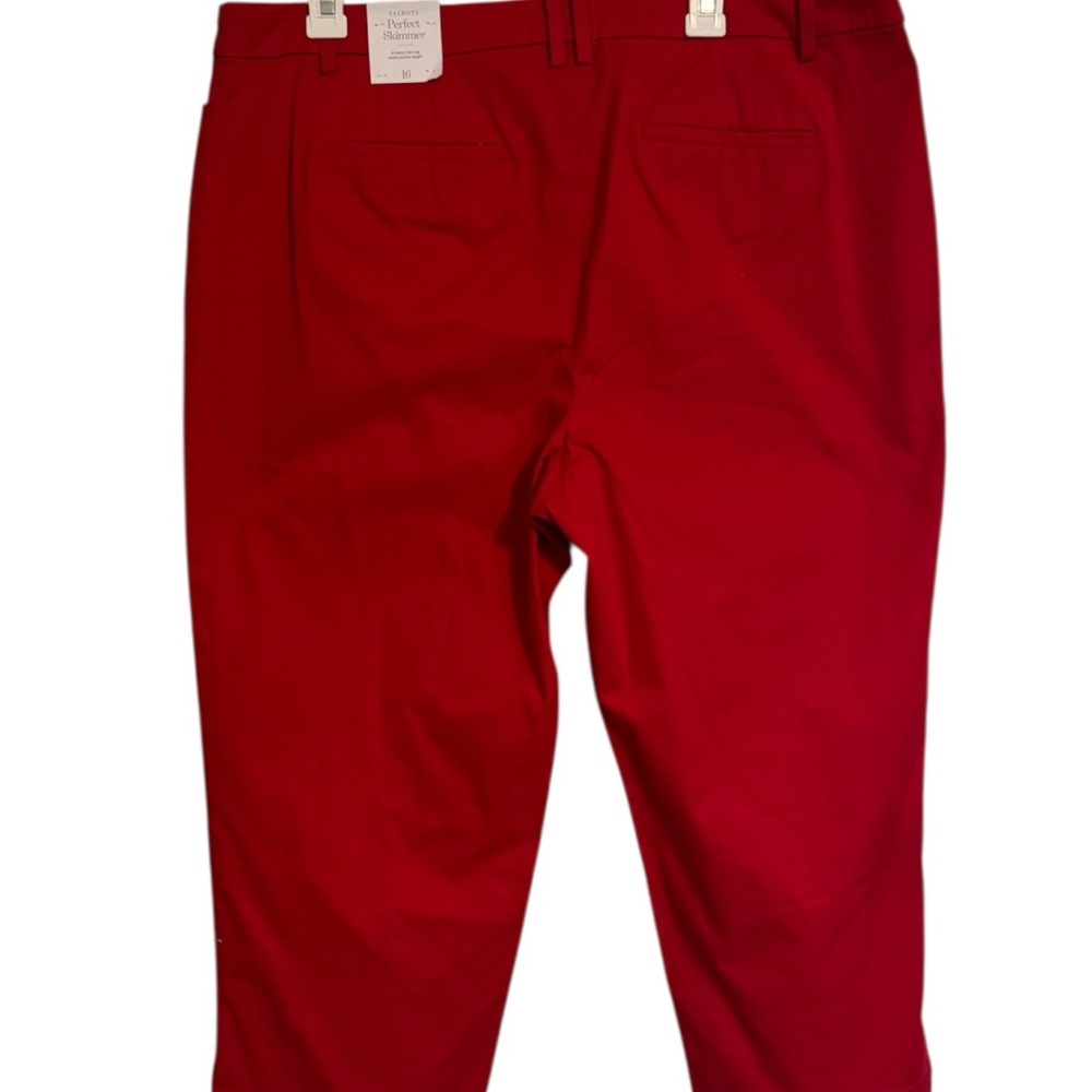 NWT  Talbots Women's Vibrant Red PERFECT SKIMMER  Capri Pant  SZ: 16   BIN#S - Picture 5 of 11